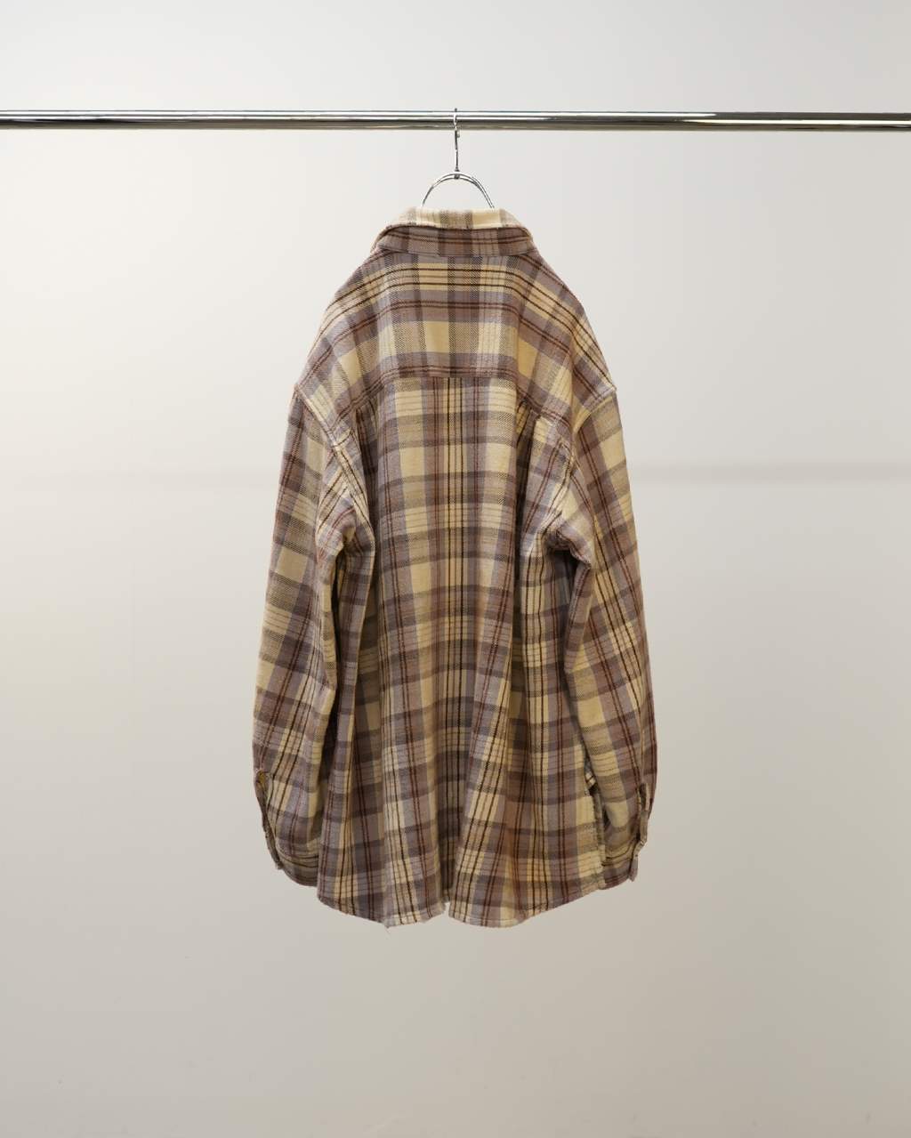 ANCELLM / Nel Check Over Work Shirt (Ivory)