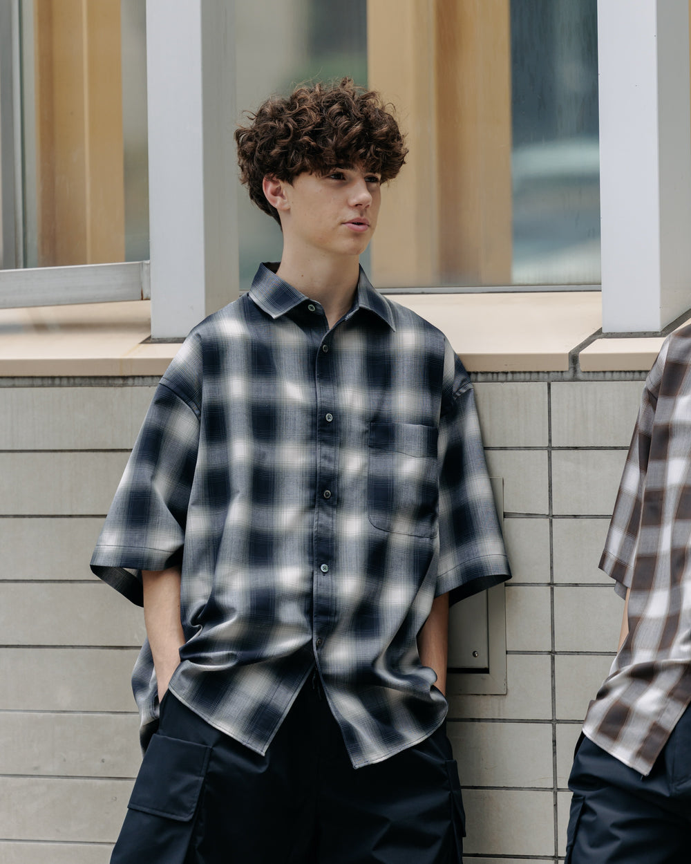 CLESSTE / Ombre Check Classic City S/S Shirt (Black)