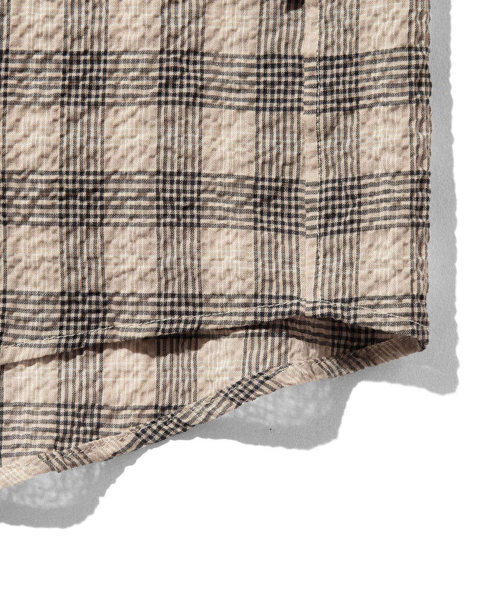 CLESSTE / Plaid Sucker Classic City S/S Shirt (Beige)