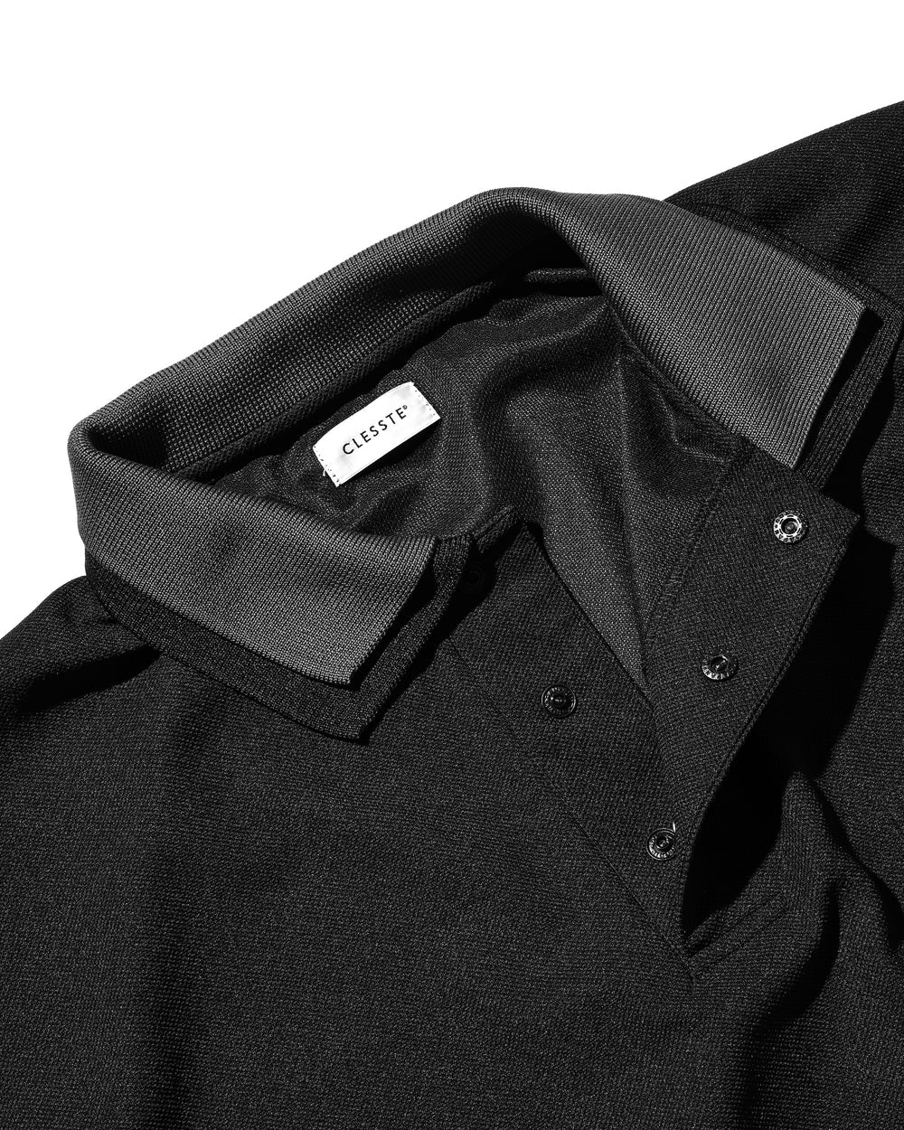 CLESSTE / Active City S/S Double Collar Polo Shirt (Black x Gray)