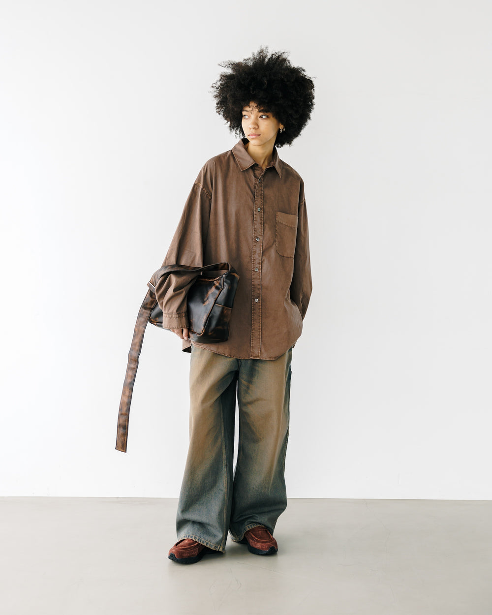 CLESSTE / Vintage Dyed Selvedge Denim Worker Pants (Vintage Brown)