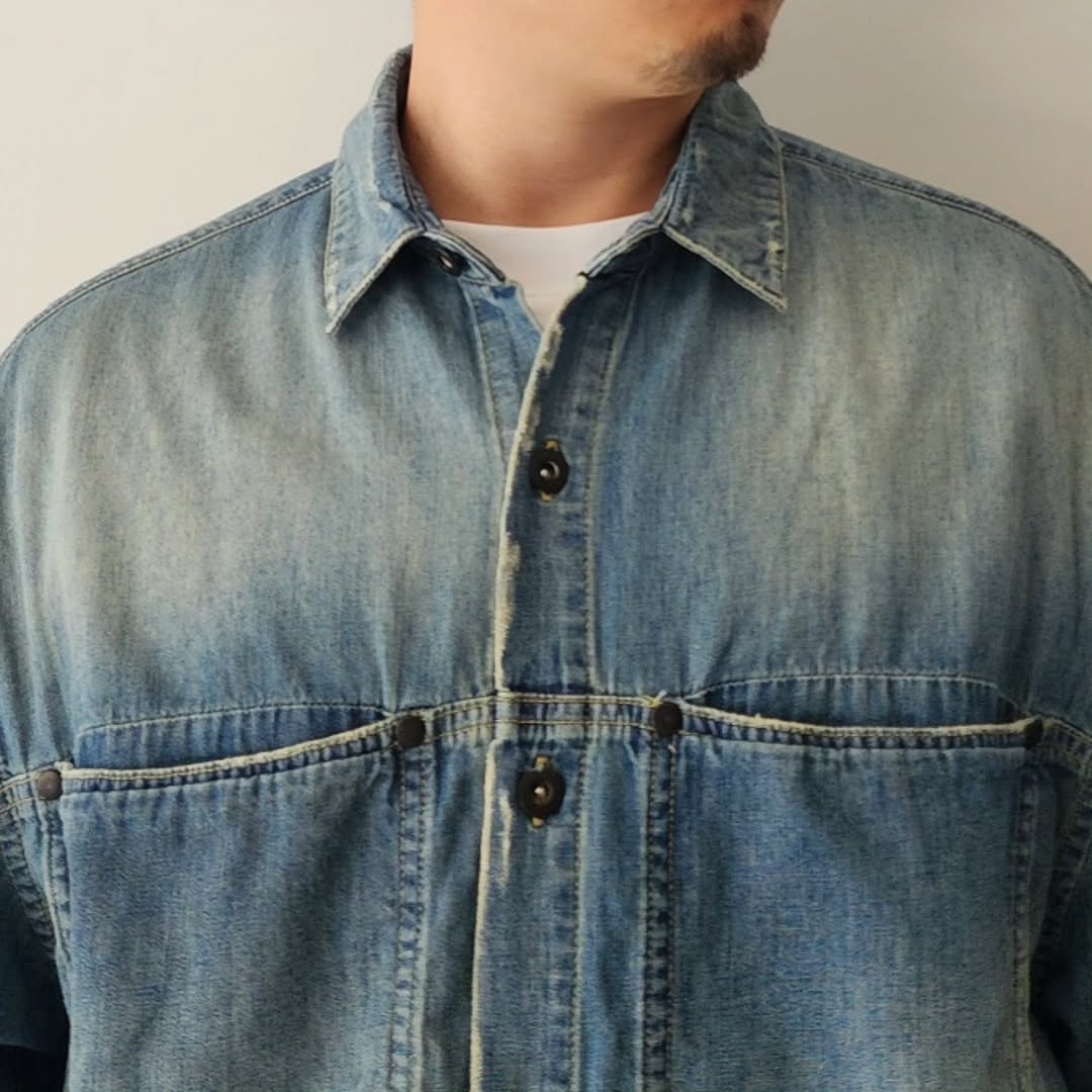 THE JEAN PIERRE / Grunge Denim Shirt (Vintage Blue)