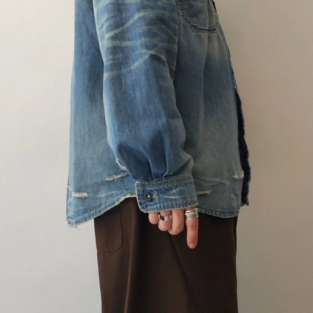 THE JEAN PIERRE / Grunge Denim Shirt (Vintage Blue)