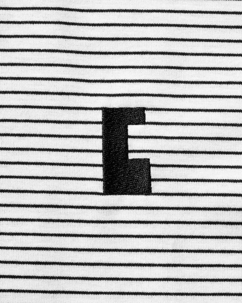 CLESSTE / 'C' Striped Massive T-Shirt With Drawstrings (White x Black)