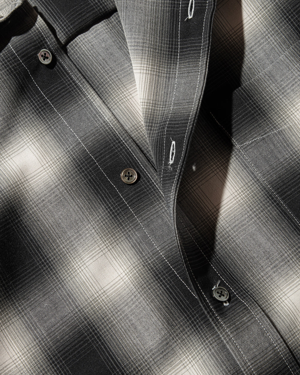 CLESSTE / Ombre Check Classic City S/S Shirt (Black)