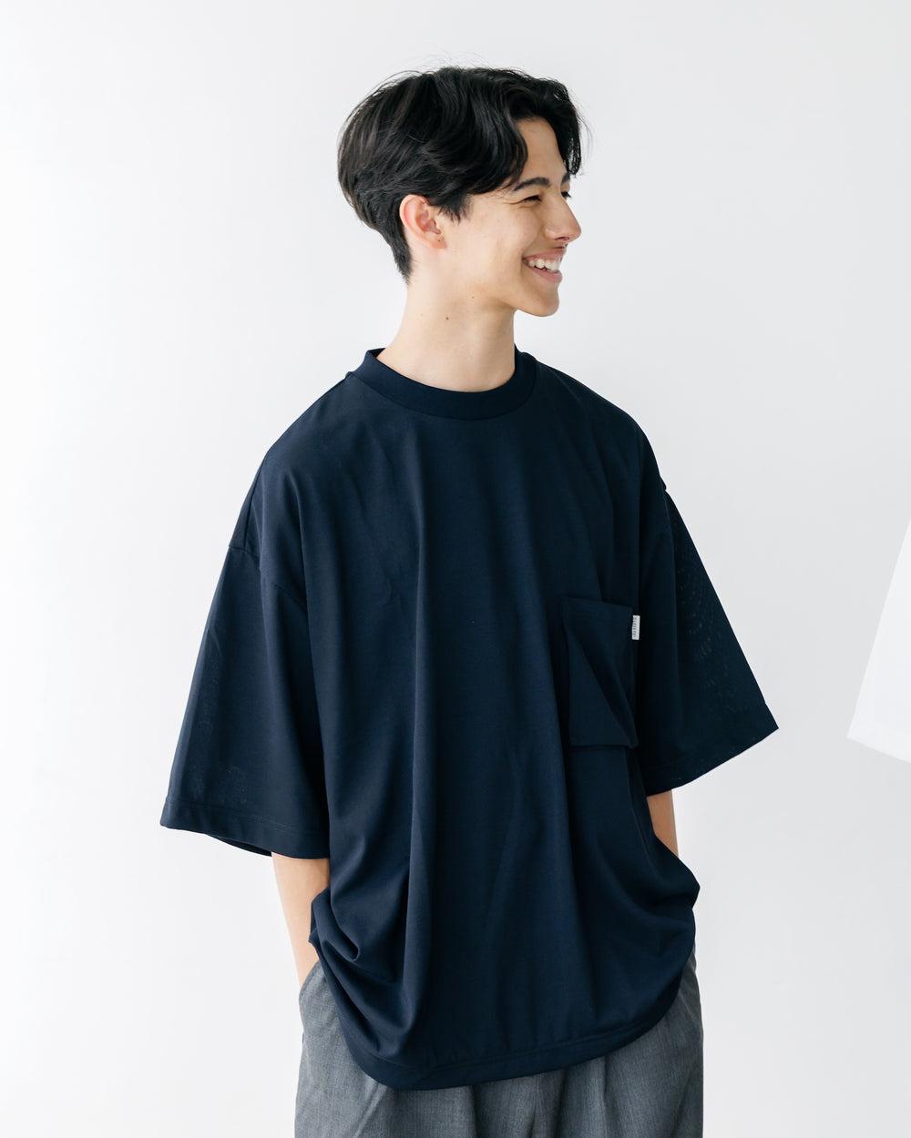 CLESSTE / 3D Pocket Massive T-Shirt With Drawstrings (Navy)