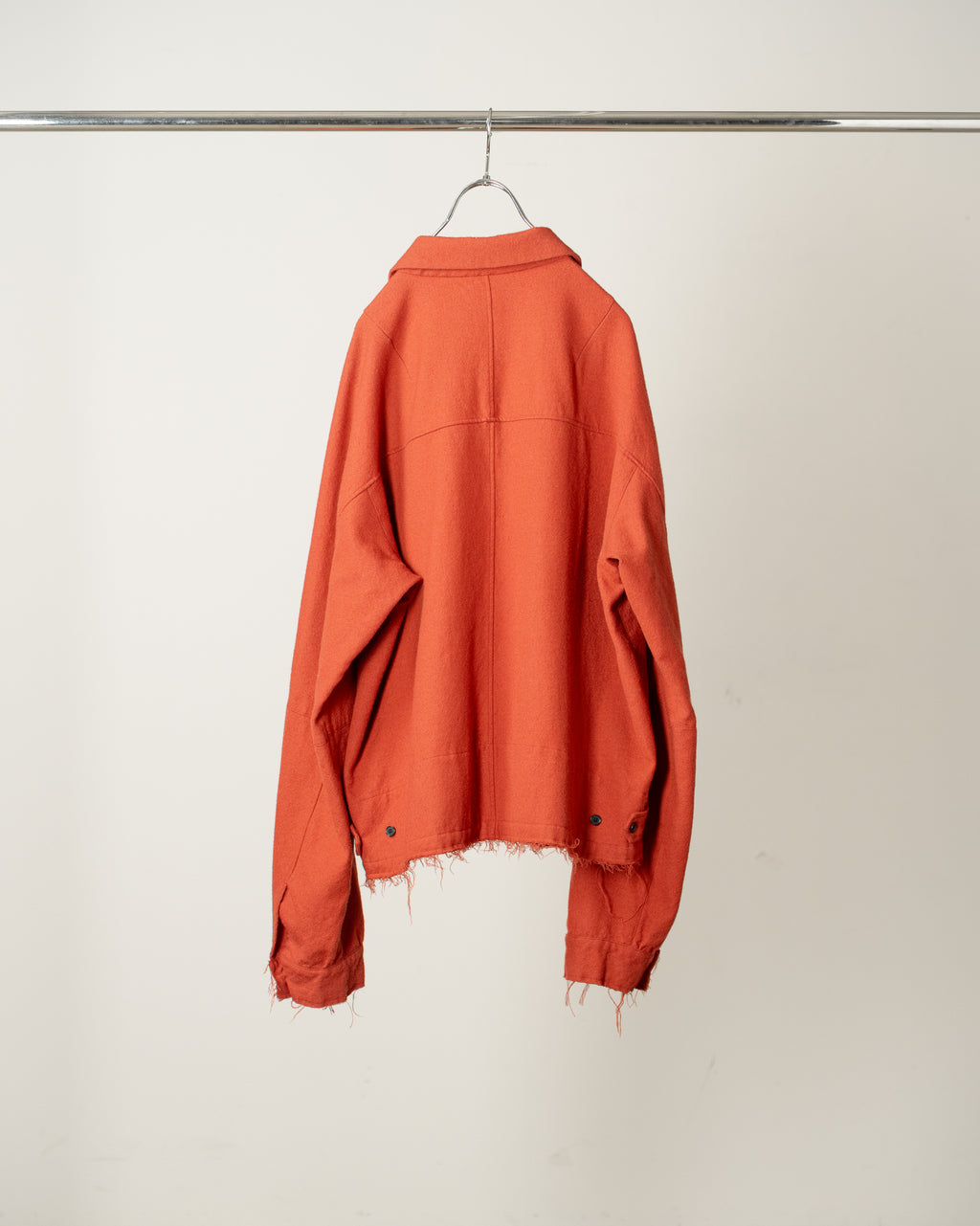 ANCELLM / Shrink Wool Zip-Up Shirt Jacket (Red)