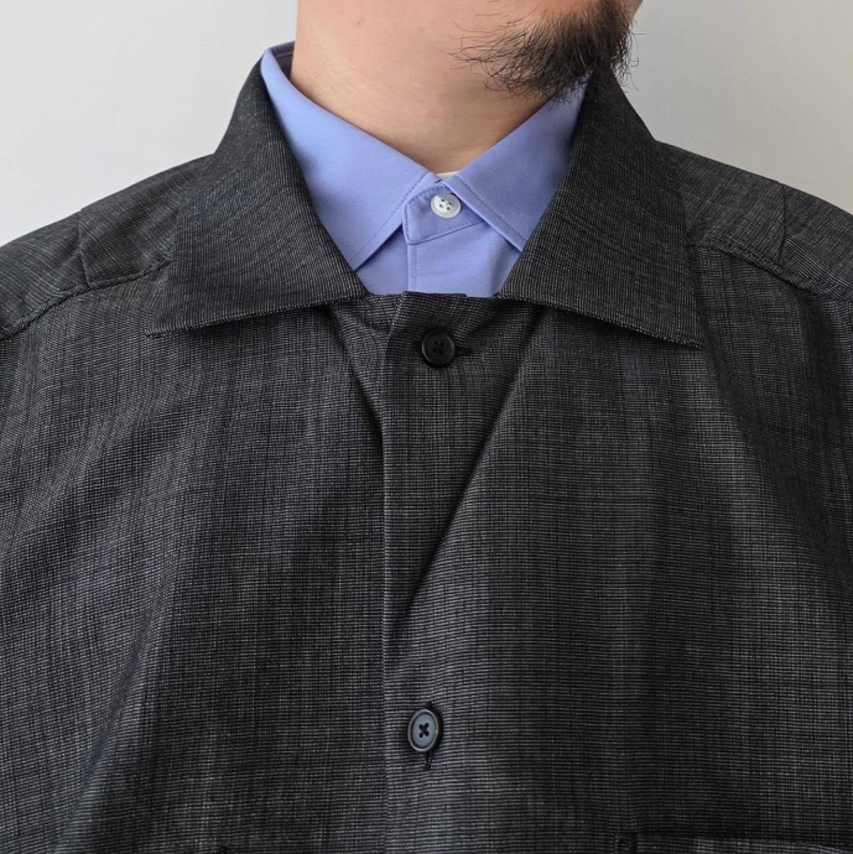 ANCELLM / Wool Hakeme Tailored Shirt (Black)