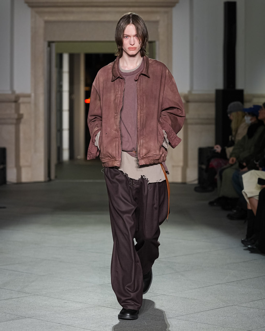 ANCELLM / Aging Denim Tuck Jacket (Marron)
