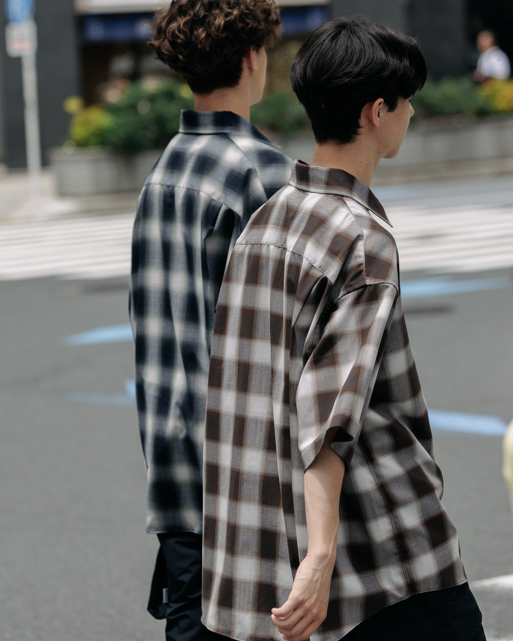 CLESSTE / Ombre Check Classic City S/S Shirt (Brown)