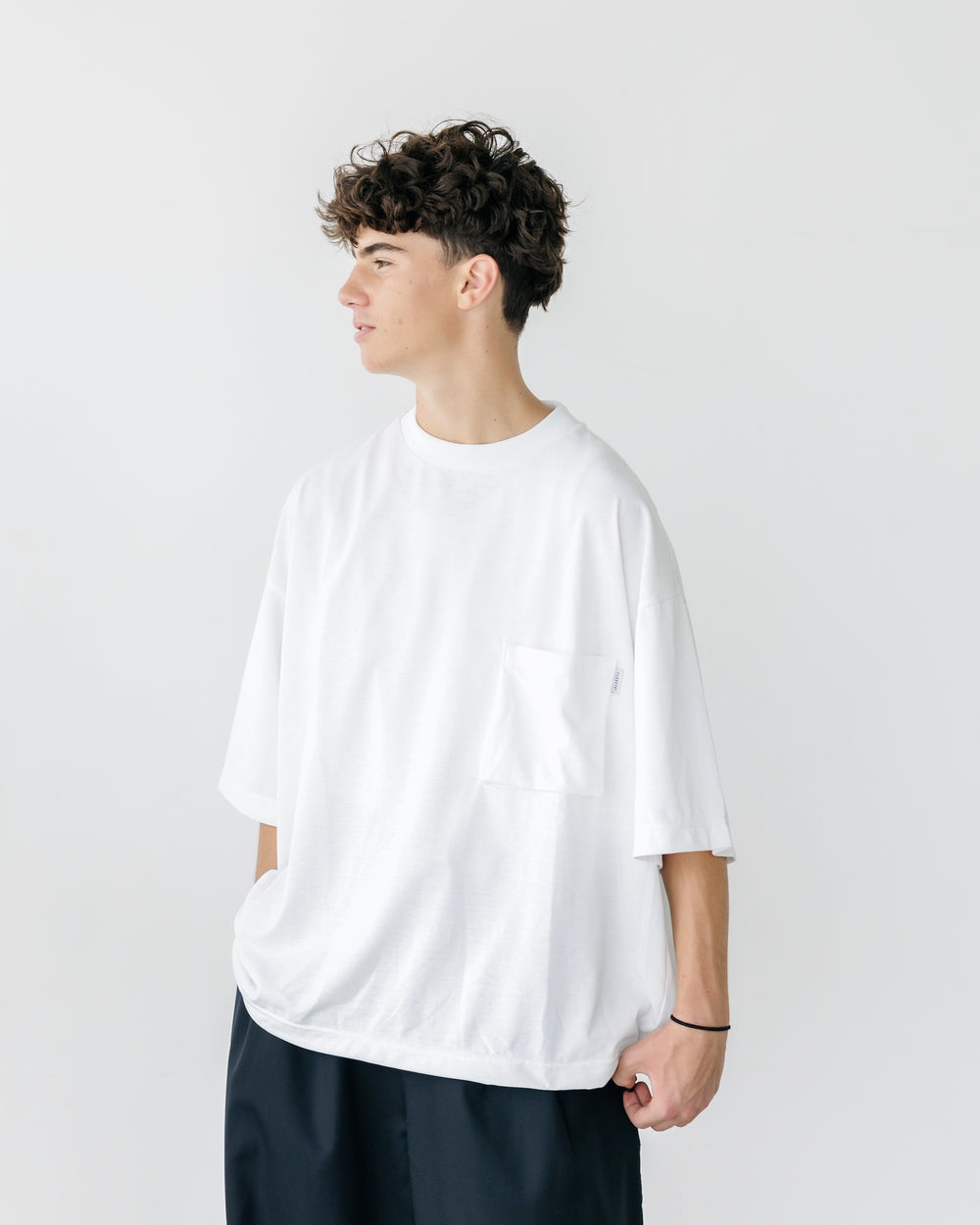 CLESSTE / 3D Pocket Massive T-Shirt With Drawstrings (White)
