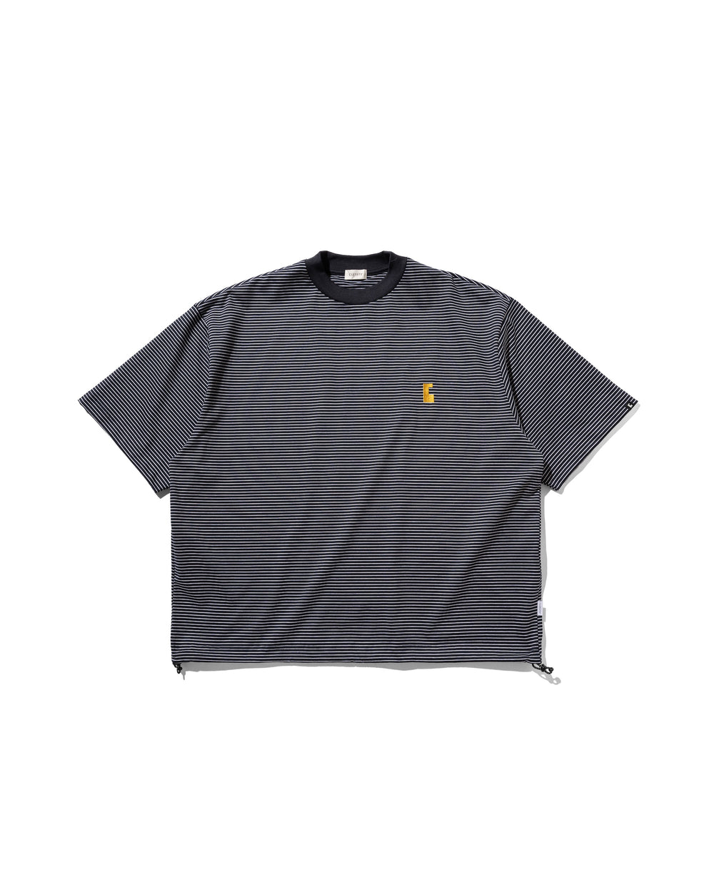 CLESSTE / 'C' Striped Massive T-Shirt With Drawstrings (Navy x White)