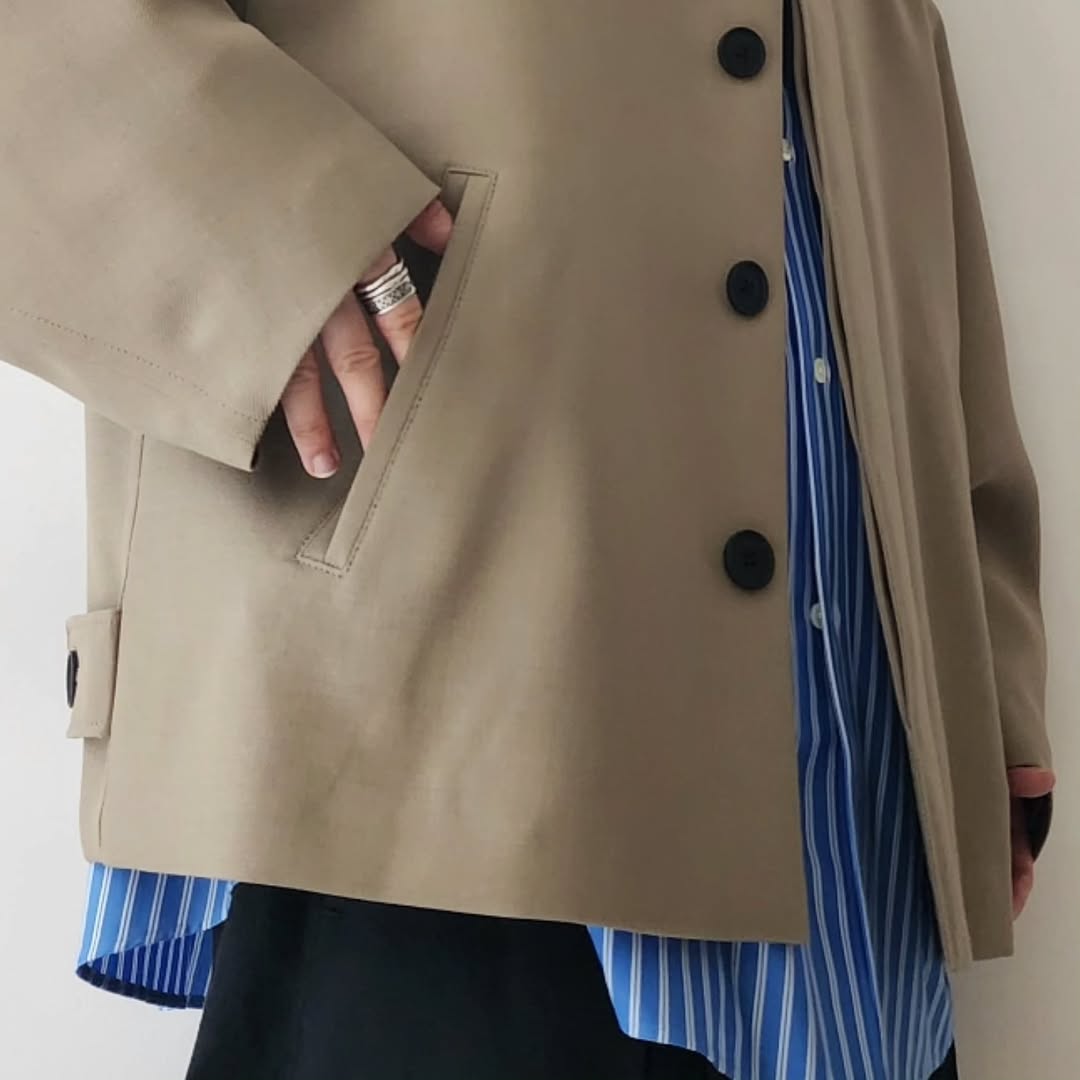 BLANC YM / Wool Oversize Short Coat
