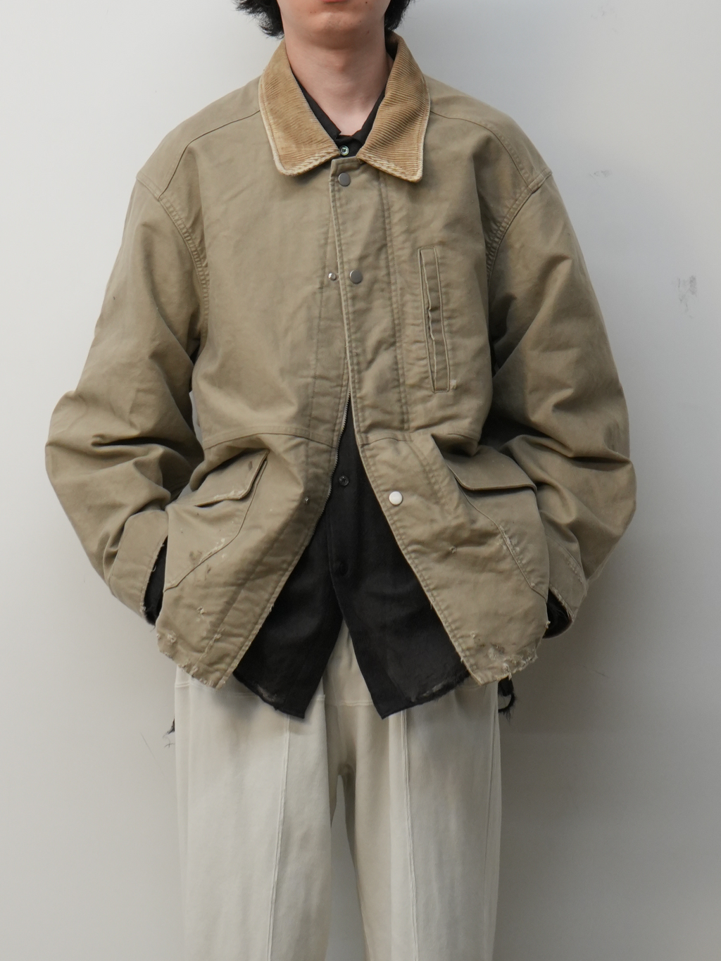 ANCELLM / Moleskin Work Jacket (Beige)
