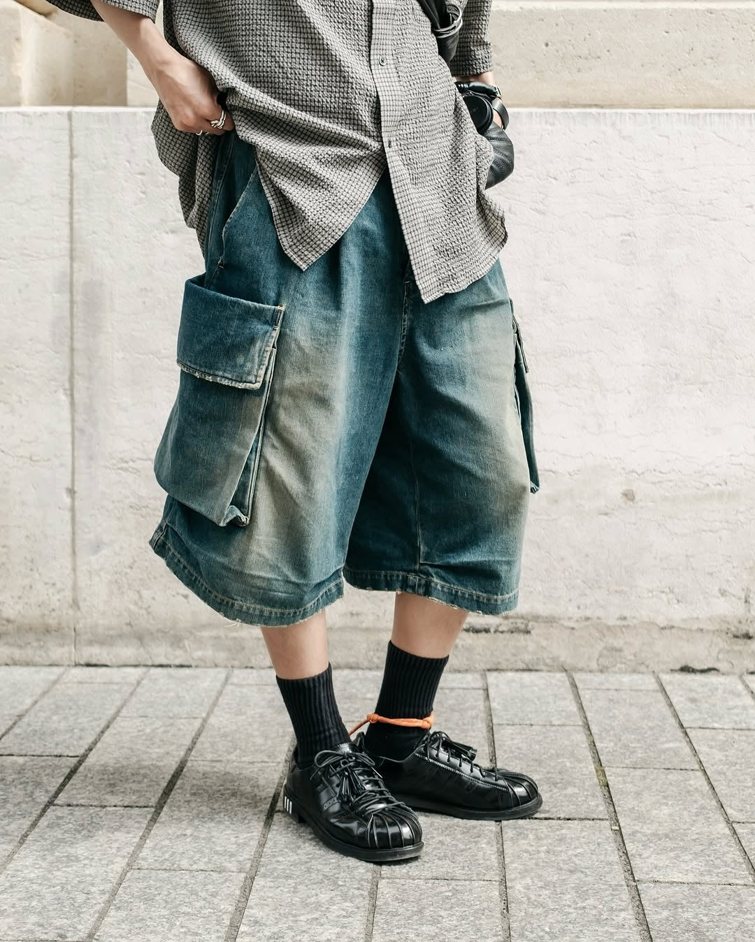 CLESSTE / Vintage Dyed Selvedge Denim City Military Half Pants (Vintage Indigo)