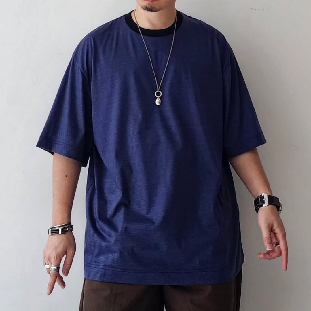 KANEMASA PHIL / 36G Wool Stripe S/S Tee