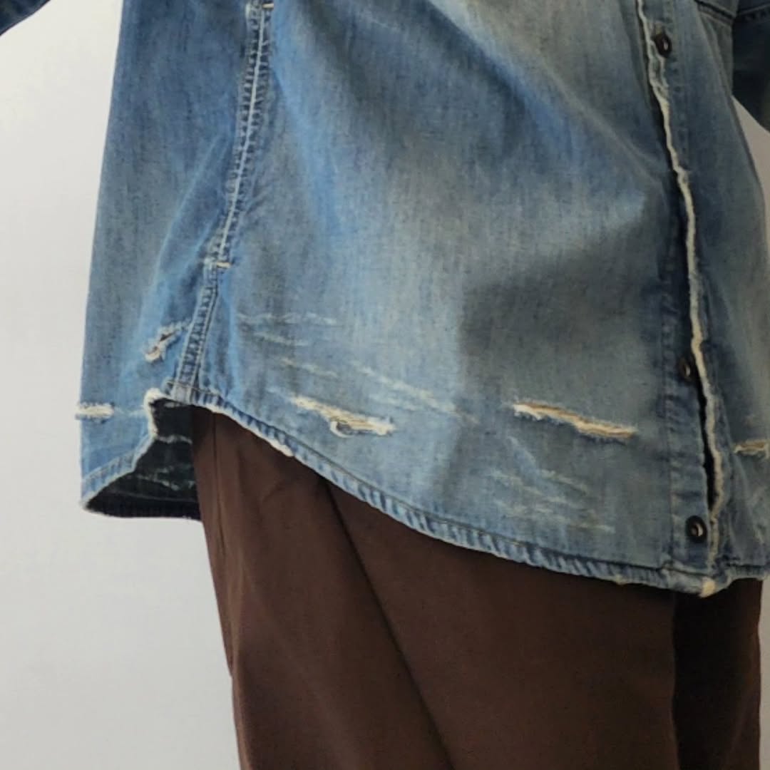 THE JEAN PIERRE / Grunge Denim Shirt (Vintage Blue)