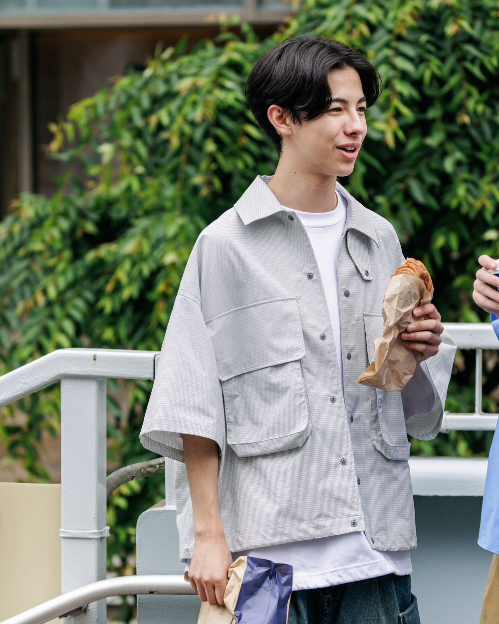 CLESSTE / Graph Check Wading S/S Shirt Jacket (White x Black)