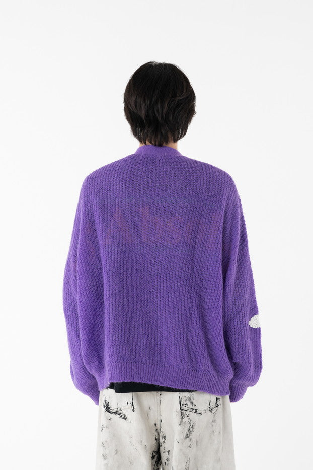 DISCOVERED / Butterfly Crochet Mohair Knit C/D (Purple)
