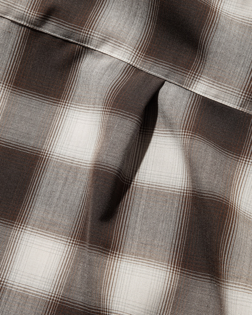 CLESSTE / Ombre Check Classic City S/S Shirt (Brown)