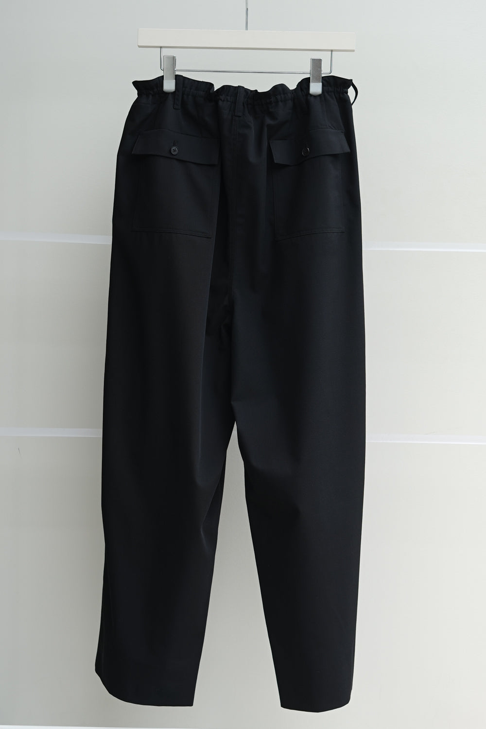 NONNOTTE / 2-Tuck Draw Cord Wide Trousers (Black)