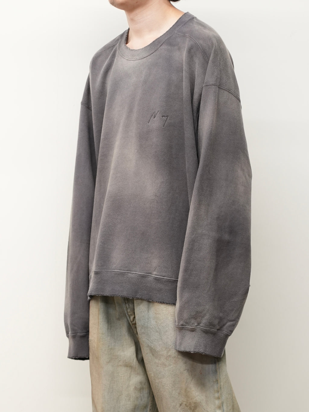 ANCELLM / Unevenness Sweat Shirt (Black)