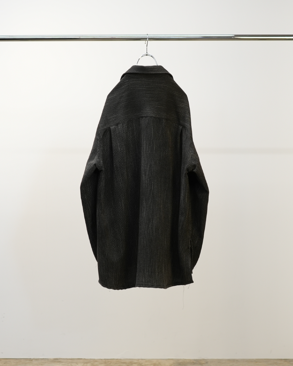 ANCELLM / Melange Wool Over Work Shirt (Black)