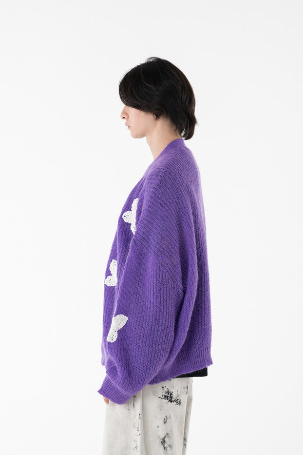 DISCOVERED / Butterfly Crochet Mohair Knit C/D (Purple)