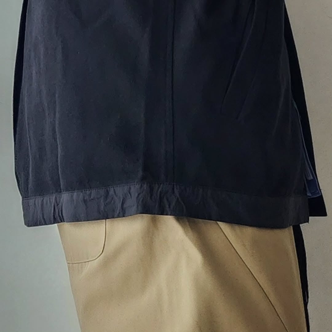 MERELY MADE / Black Merely Dobby Cotton Raglan Cape Shirts