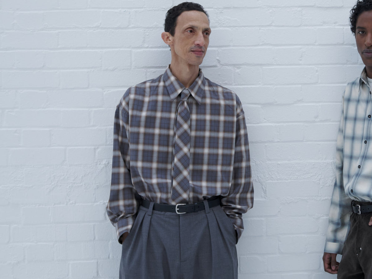 SAGE NATION / Chisholm Shirt - Ivory Espresso Check