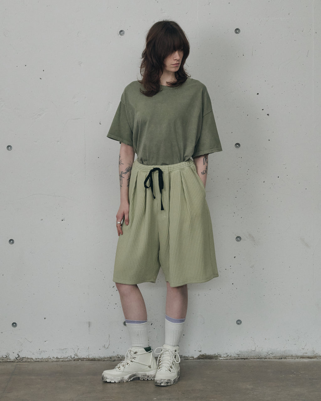 ANCELLM / Embroidery T-Shirt (Graymint)