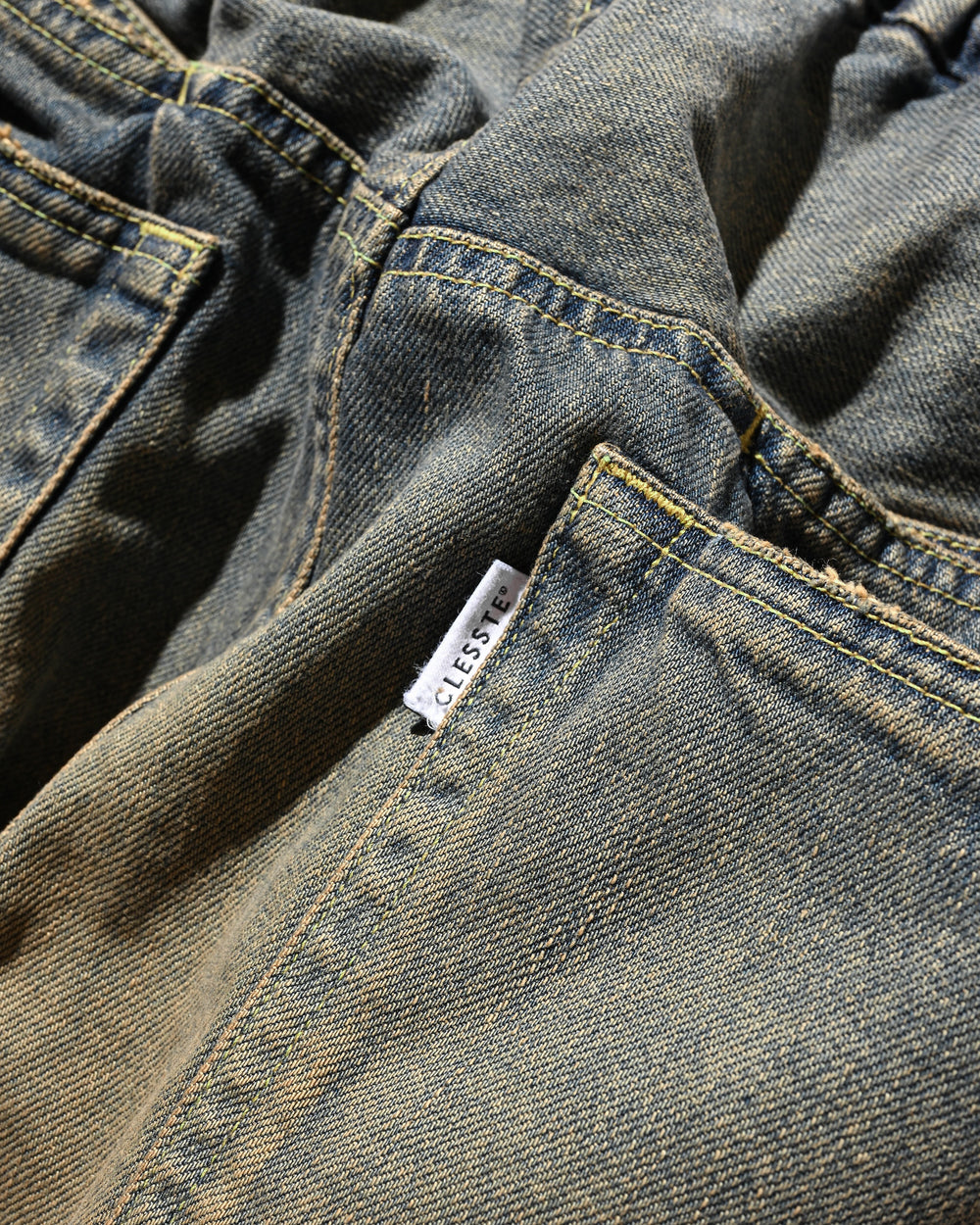 CLESSTE / Vintage Dyed Selvedge Denim Wide Pants (Vintage Brown)