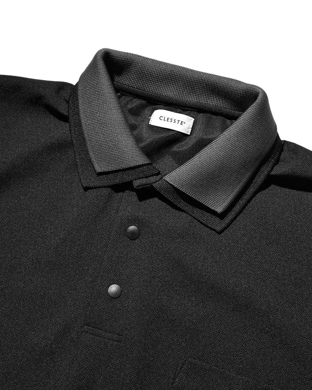 CLESSTE / Active City S/S Double Collar Polo Shirt (Black x Gray)