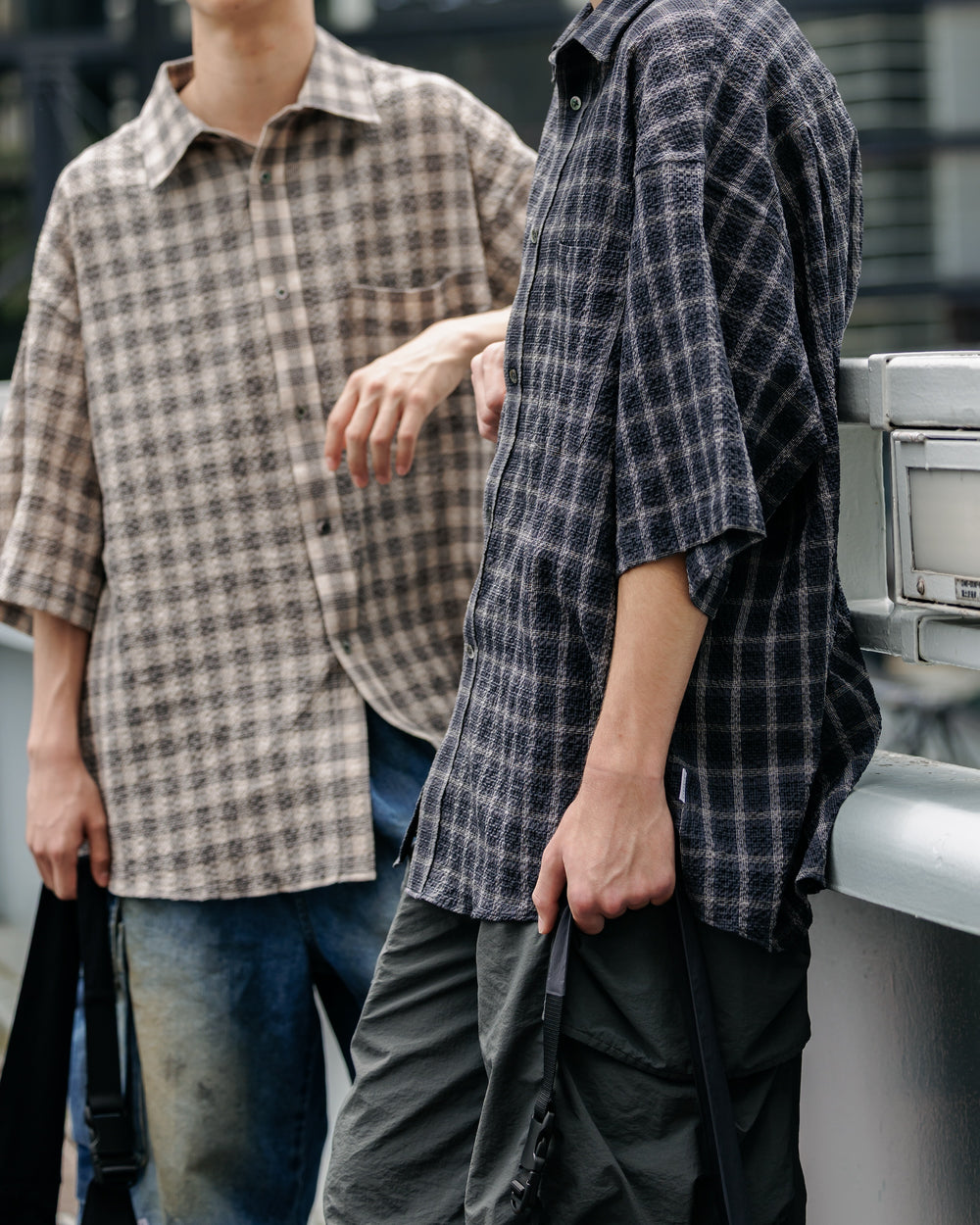 CLESSTE / Plaid Sucker Classic City S/S Shirt (Black)