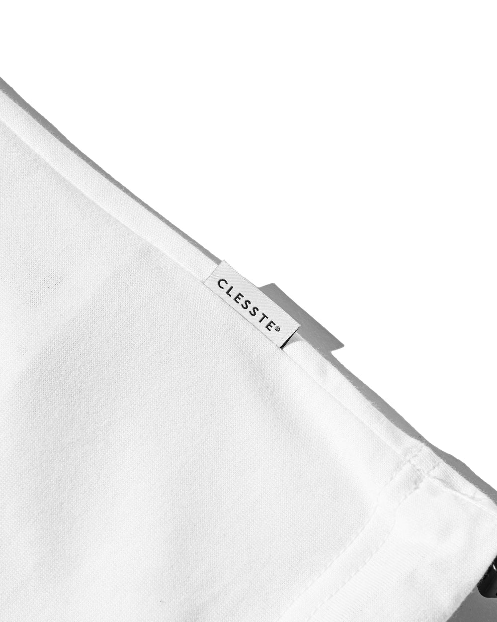 CLESSTE / College Logo Print Massive T-Shirt With Drawstrings (White)