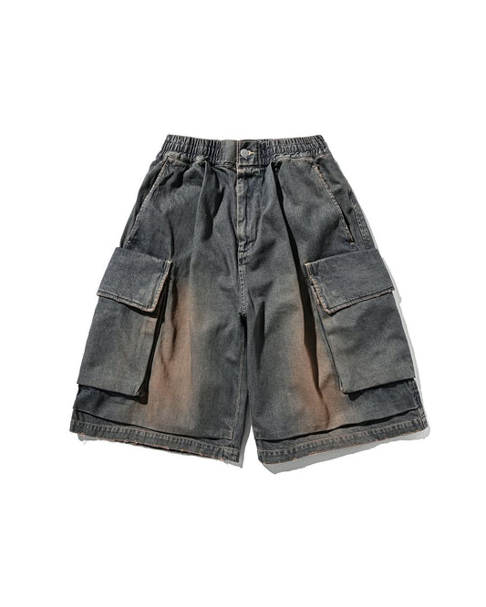 CLESSTE / Vintage Dyed Selvedge Denim City Military Half Pants (Vintage Brown)
