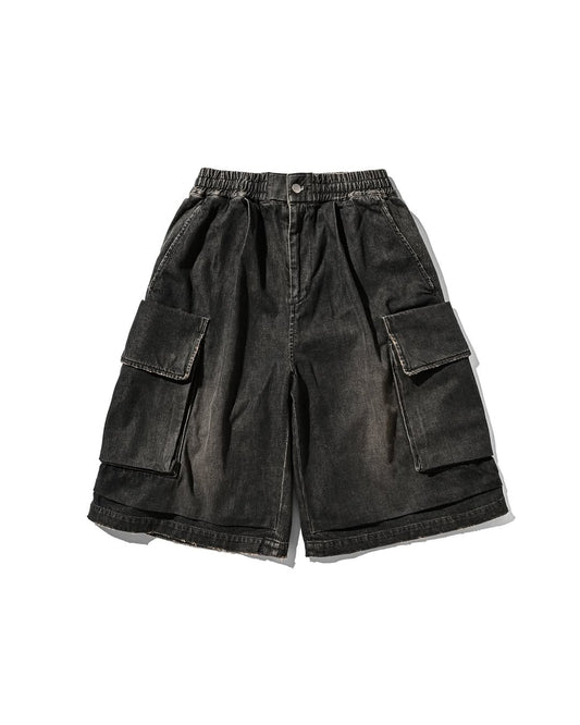 CLESSTE / Vintage Dyed Selvedge Denim City Military Half Pants (Vintage Black)