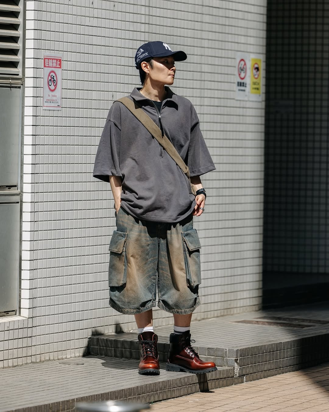 CLESSTE / Vintage Dyed Selvedge Denim City Military Half Pants (Vintage Brown)
