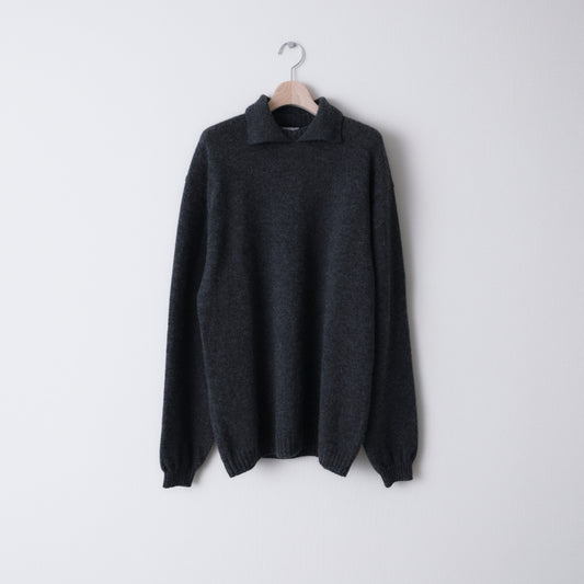 BLANC YM / Alpaca Polo Collar Knit Shirt