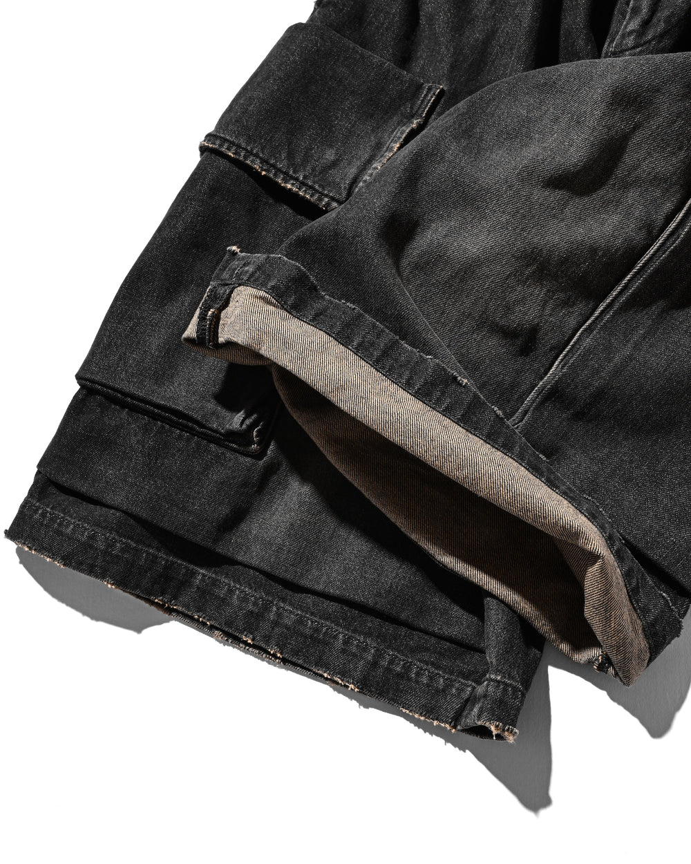 CLESSTE / Vintage Dyed Selvedge Denim City Military Half Pants (Vintage Black)
