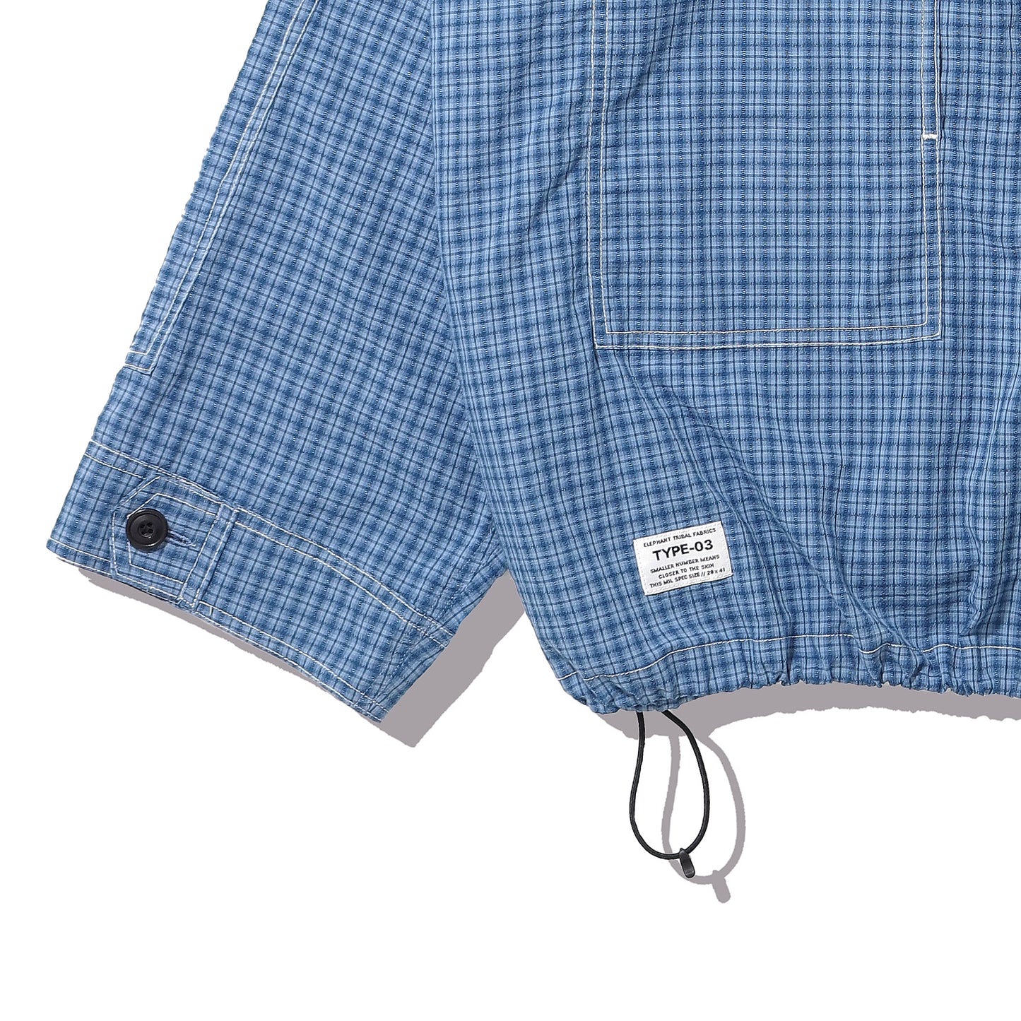 ELEPHANT TRIBAL FABRICS / M35 Hockey Check Shirt (Blue)