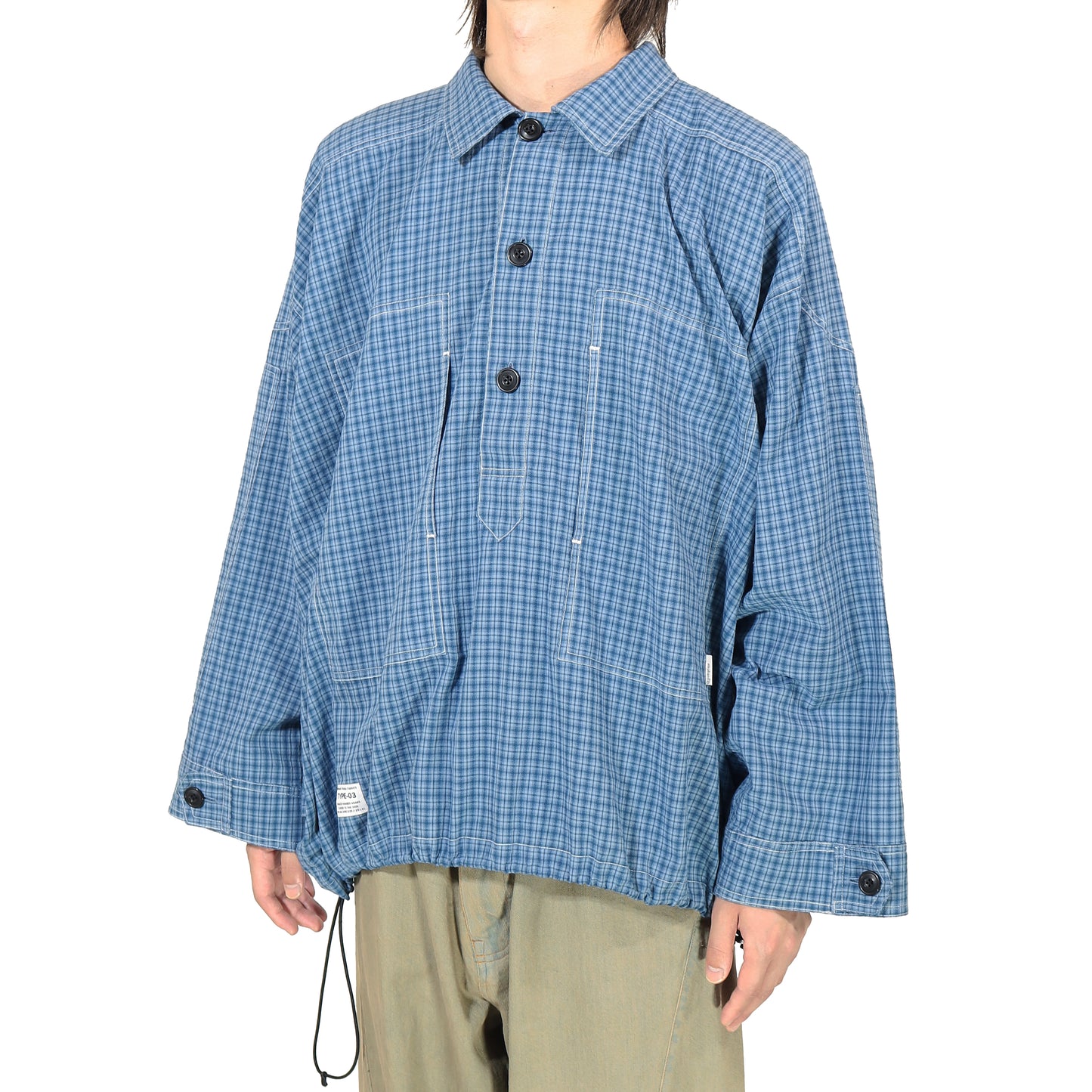 ELEPHANT TRIBAL FABRICS / M35 Hockey Check Shirt (Blue)