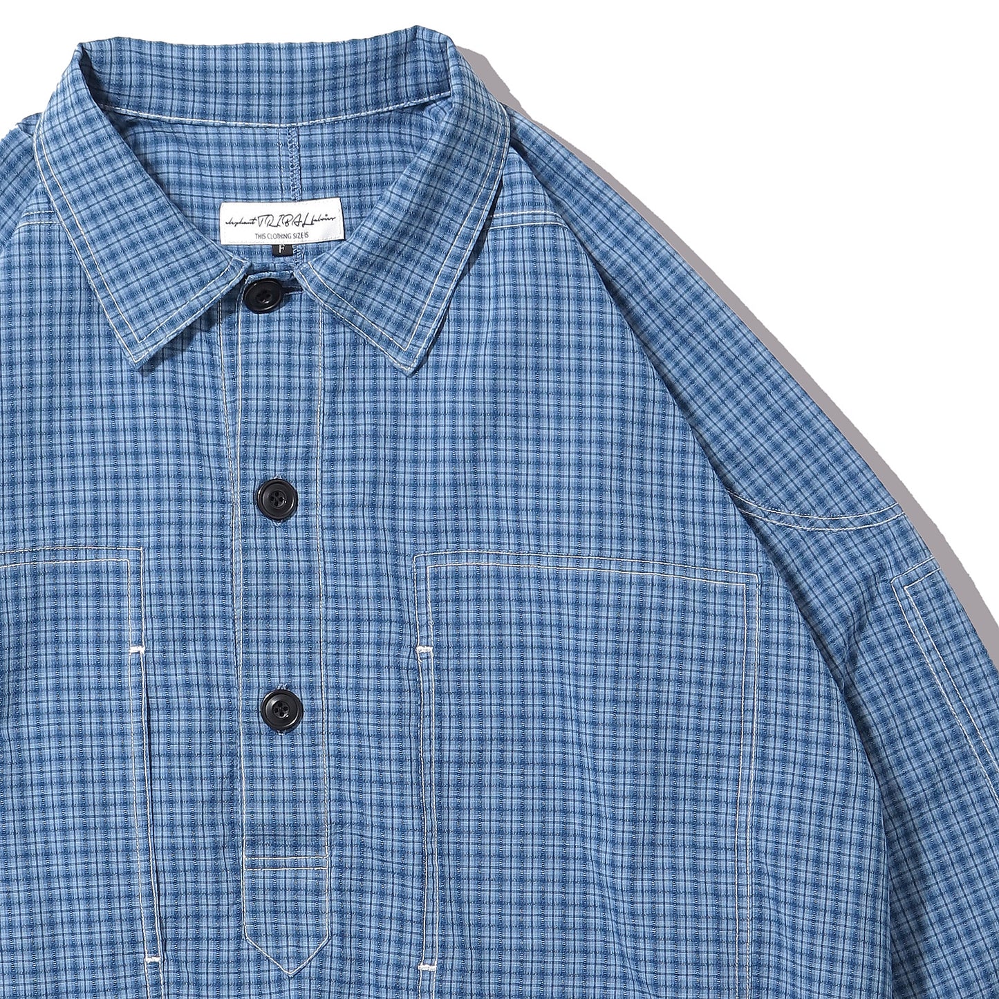 ELEPHANT TRIBAL FABRICS / M35 Hockey Check Shirt (Blue)