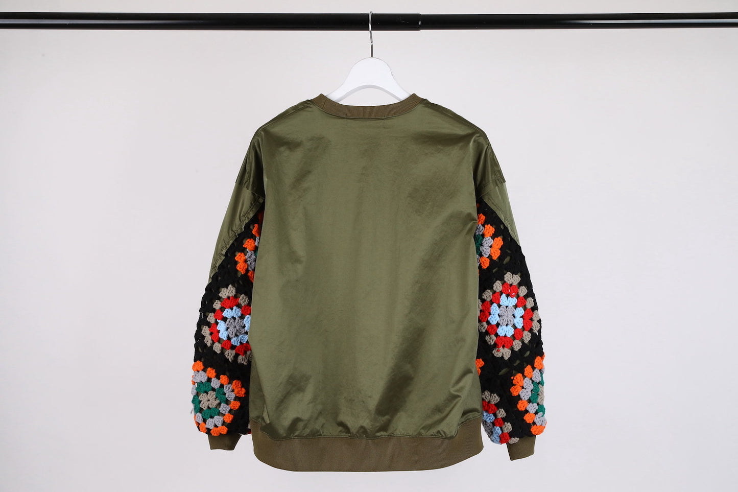 DISCOVERED / Kajif Nylon Crochet Sleeve Pullover (Khaki)