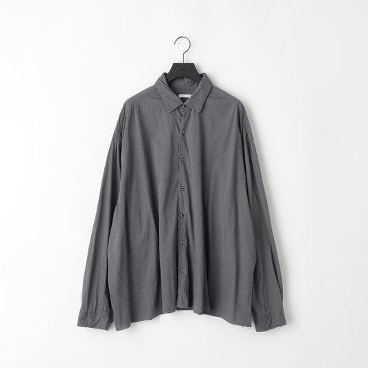 KANEMASA PHIL / 46G Stripe Artisan LS Shirt (Charcoal Black Dyed)