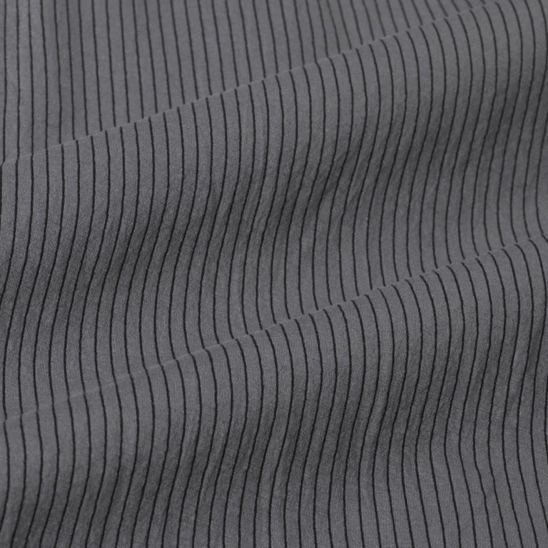KANEMASA PHIL / 46G Stripe Artisan LS Shirt (Charcoal Black Dyed)
