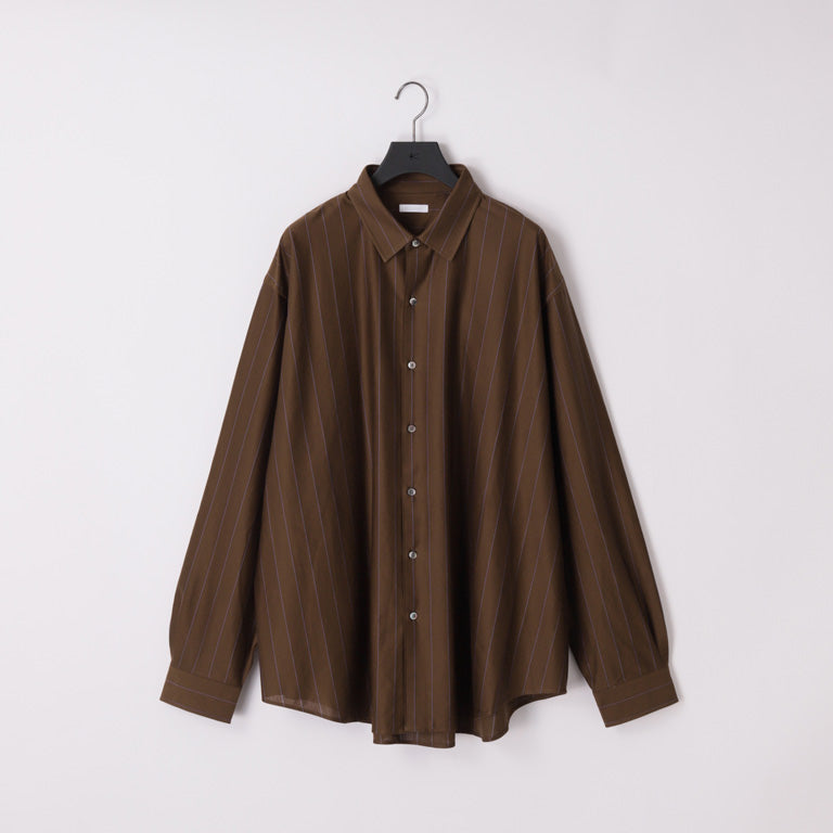 KANEMASA PHIL / 46G Atmosphere Stripe Shirt (Brown Blue)