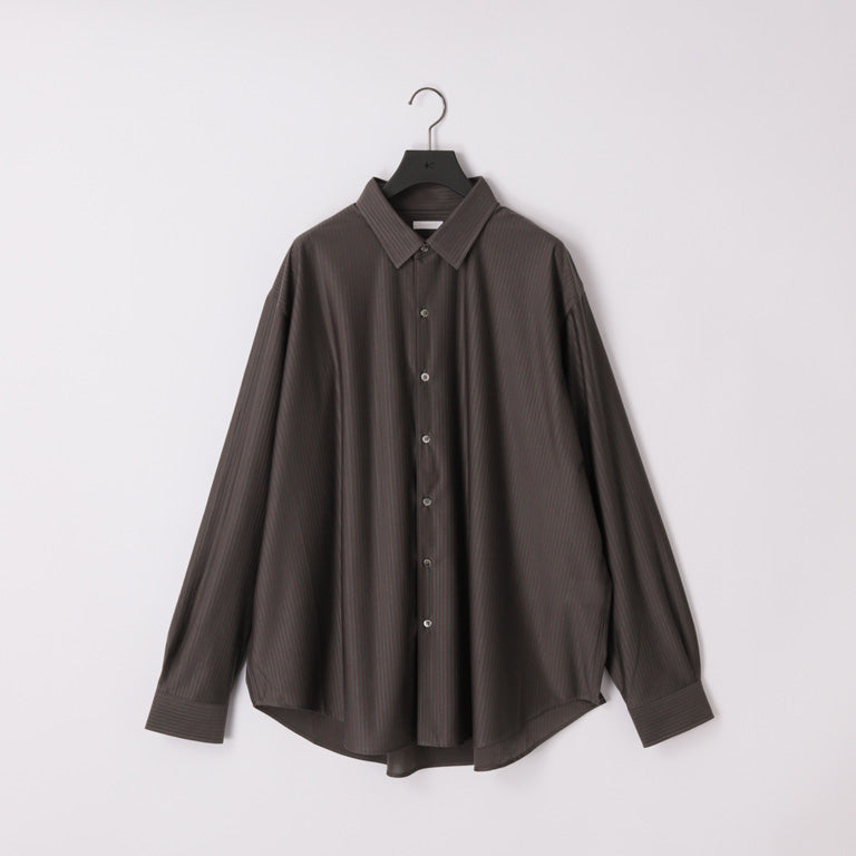 KANEMASA PHIL / 46G Atmosphere Stripe Shirt (Charcoal Brown)
