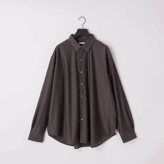 KANEMASA PHIL / 46G Atmosphere Stripe Shirt (Charcoal Brown)