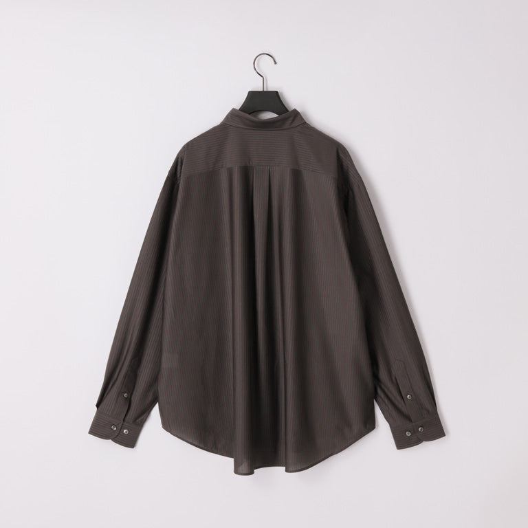 KANEMASA PHIL / 46G Atmosphere Stripe Shirt (Charcoal Brown)